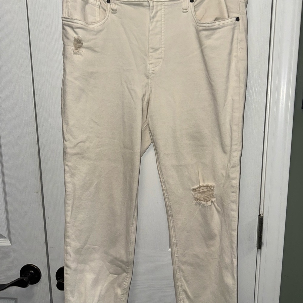 Kut from the Kloth Cream Ankle Jeans